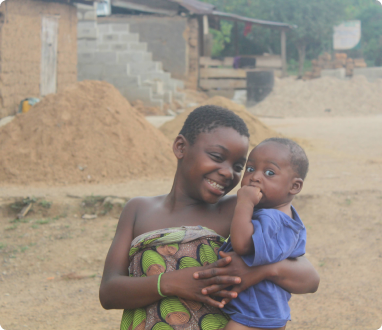 image of a little girl carrying a boy